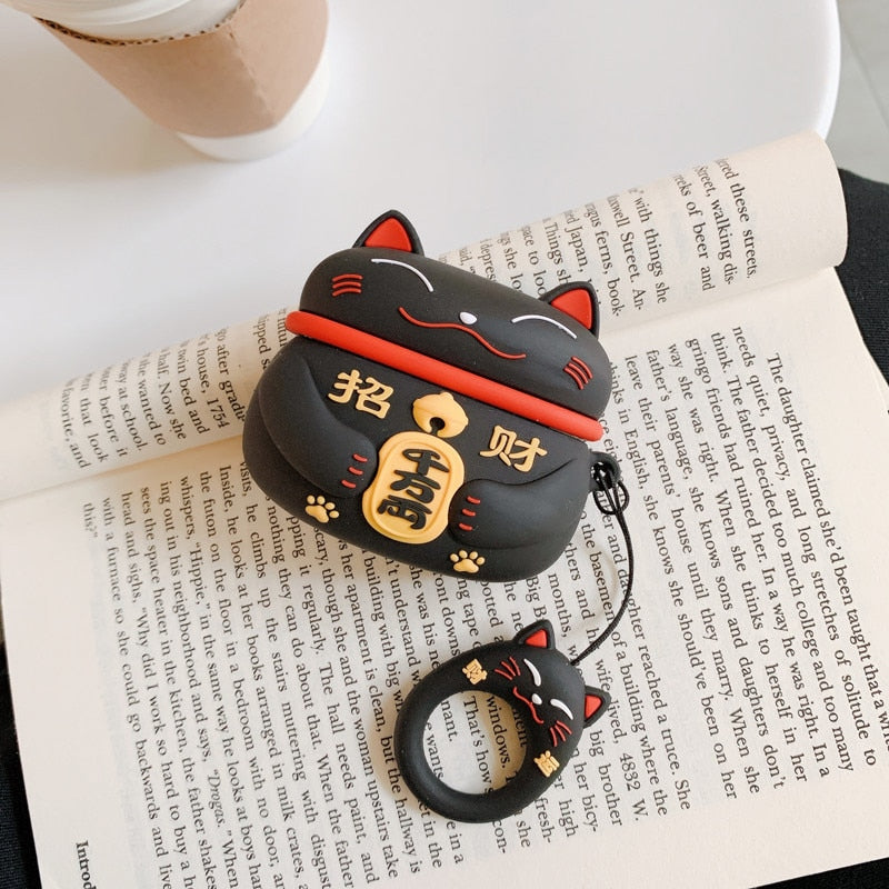 Peris Gems Japanese Style Lucky Cat Silicone AirPod Pro Protective Case SHEIN Amazon Temu