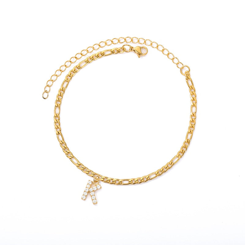 Peris Gems K Initial Letter Anklets for Women | Stainless Steel Gold Ankle Bracelets SHEIN Amazon Temu
