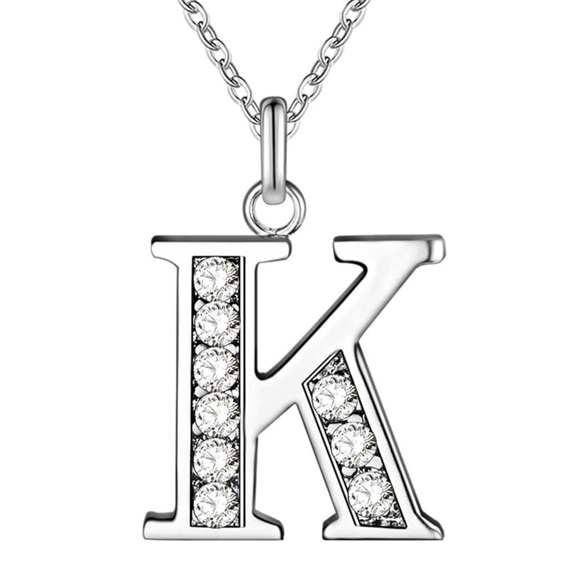 Peris Gems K Initial Letter Silver Diamond Necklaces | Elegant Unisex Initial Necklace SHEIN Amazon Temu