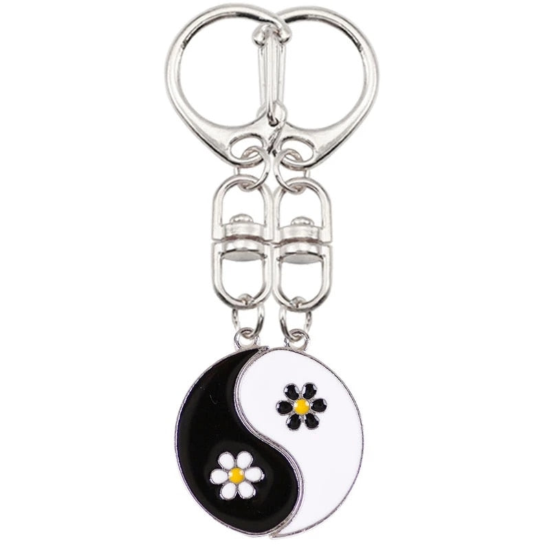 Peris Gems Keychain D Yin & Yang Alloy Two Petal Necklaces - Harmony Healing Necklaces SHEIN Amazon Temu