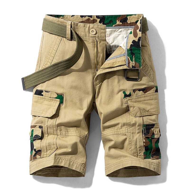 Peris Gems Khaki / 28 Classic Pocketed Cotton Camo Cargo Shorts for Men SHEIN Amazon Temu