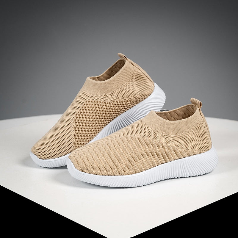 Peris Gems Khaki / 35 Soft Knitted Mesh Slip-On Shoes for Women | Comfortable Walking Shoe Soft Knitted Mesh Slip-On Shoes for Women | Walking Shoe SHEIN Amazon Temu