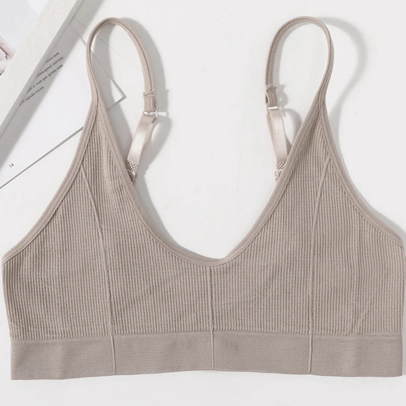 Peris Gems khaki / M Seamless Tube Tops Bras For Women U-shaped Back Sexy Lingerie Female Bralette Adjust Strap Bandeau Bra Ribbed Sports Underwear Seamless Tube Tops Bras For Women U-shaped Back Sexy Lingerie Female Bralette Adjust Strap Bandeau Bra Ribbed Sports Underwear SHEIN Amazon Temu