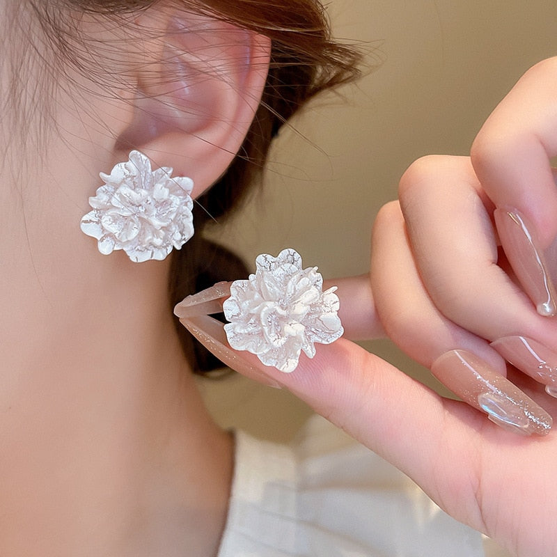 Peris Gems KK white Big Cloth Flower and Pearl Dangle Tassel Earrings for Women SHEIN Amazon Temu