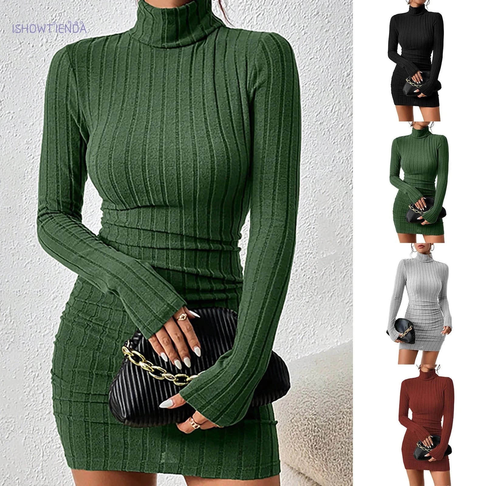 Peris Gems Knitted Bottoming Dress Women Elegant Party Autumn Winter Turtleneck Long Sleeves Sexy Sheath Mini Dresses Bodycon Club Dress Knitted Bottoming Dress Women Elegant Party Autumn Winter Turtleneck Long Sleeves Sexy Sheath Mini Dresses Bodycon Club Dress SHEIN Amazon Temu