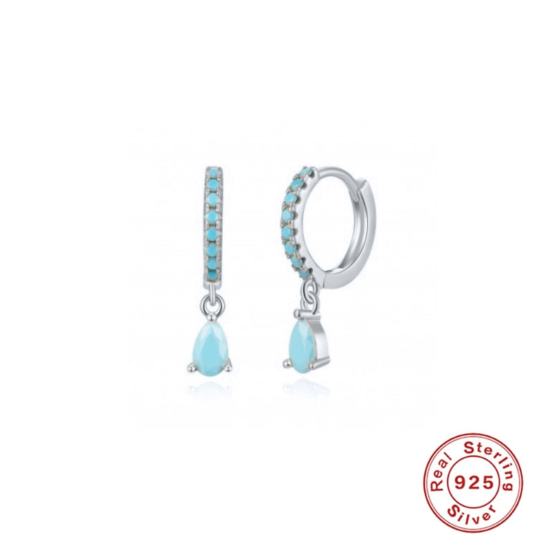Peris Gems L Gold Diamond Stud Turquoise Hoop Earrings for Women | Sterling Silver Gold Earrings SHEIN Amazon Temu