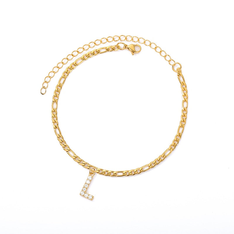 Peris Gems L Initial Letter Anklets for Women | Stainless Steel Gold Ankle Bracelets SHEIN Amazon Temu