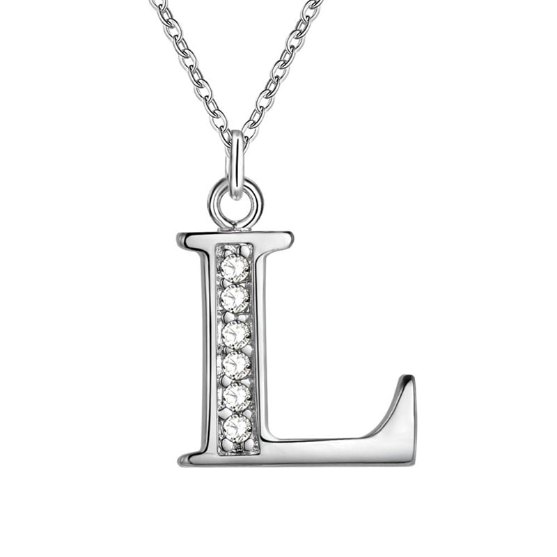 Peris Gems L Initial Letter Silver Diamond Necklaces | Elegant Unisex Initial Necklace SHEIN Amazon Temu