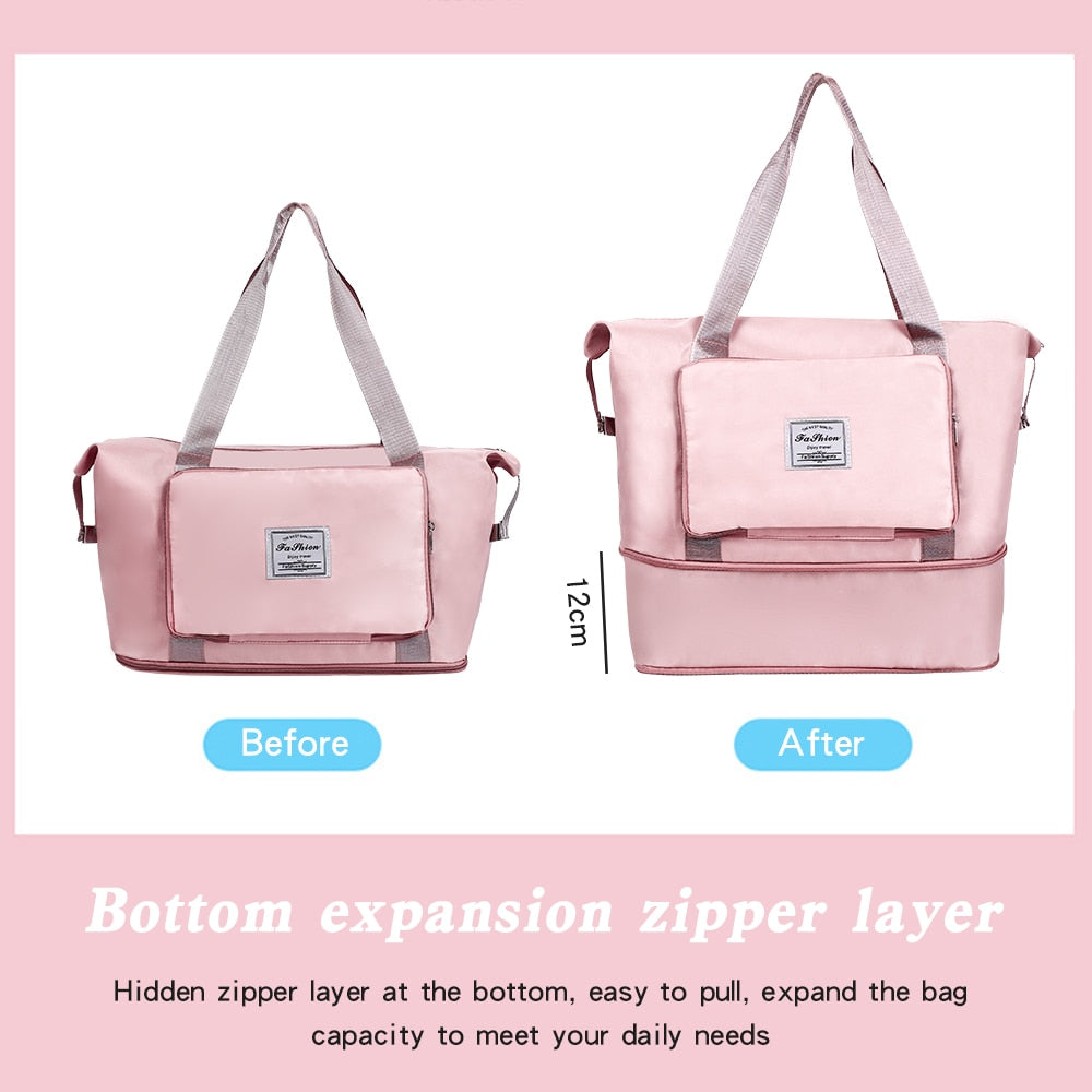 Peris Gems Ladies Foldable Travel Bag | Handheld Large Capacity Expandable Bag SHEIN Amazon Temu