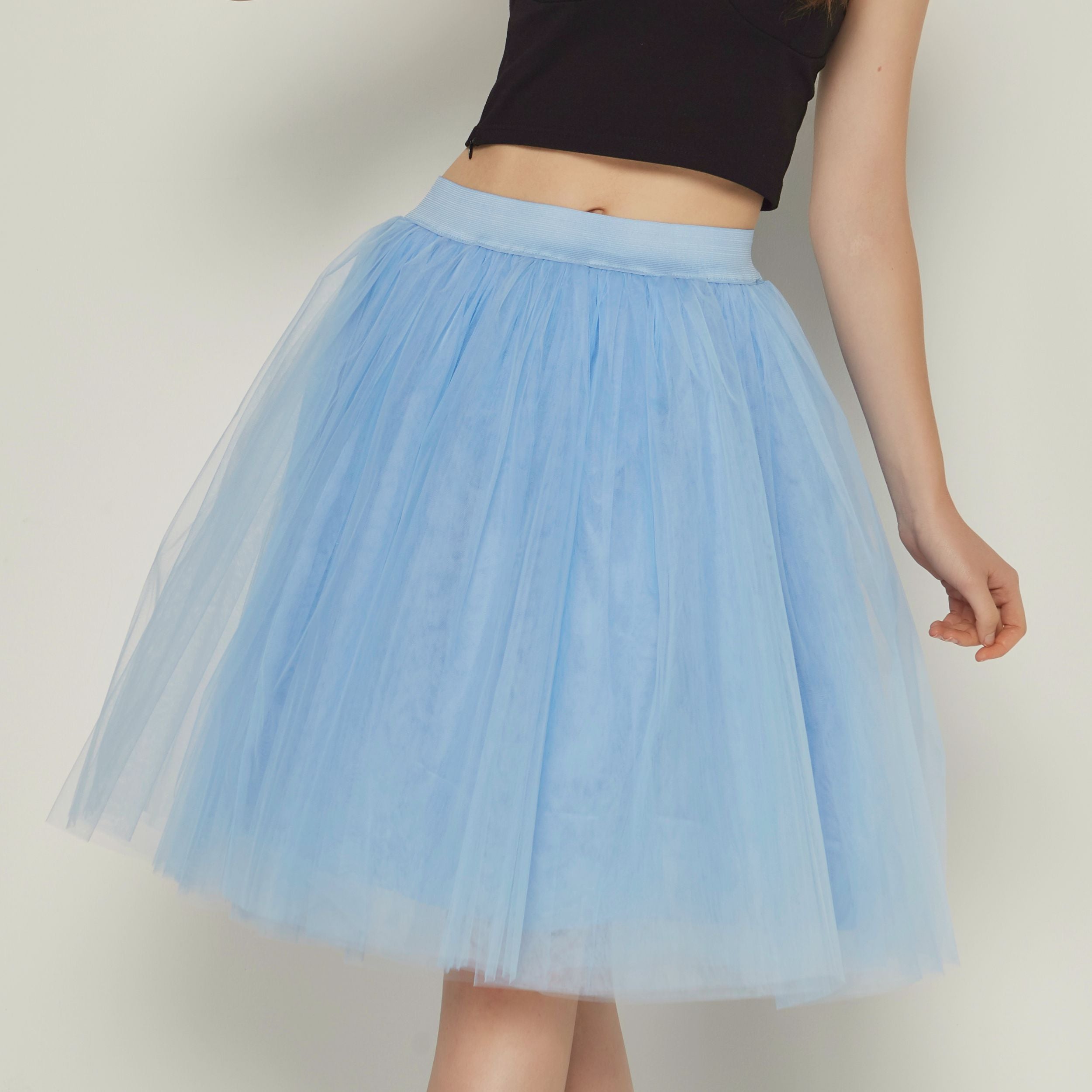Peris Gems lake blue / One Size Pleated 5-Layer Tulle Skirt for Women | Fairy Midi Skirts SHEIN Amazon Temu