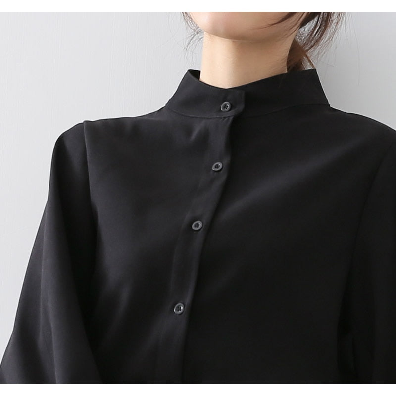 Peris Gems Lantern Sleeve Blouse for Women | Solid Button Up Collar Shirt for Women SHEIN Amazon Temu