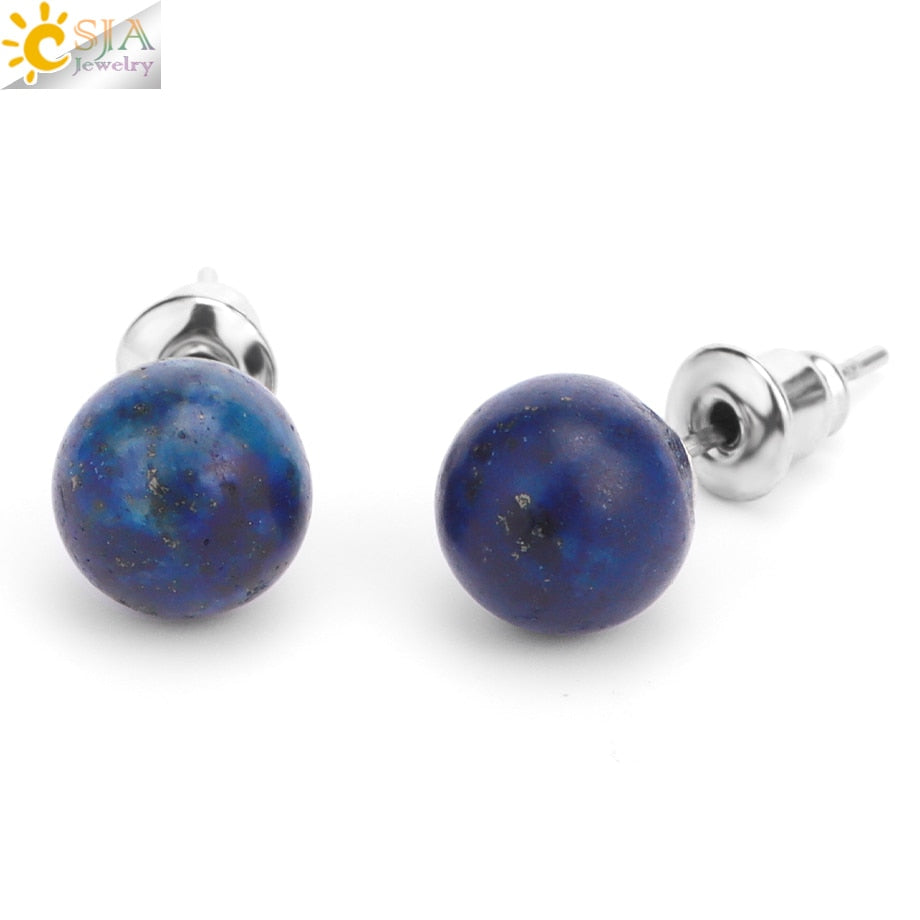 Peris Gems Lapis Round 8mm Natural Quartz Stud Earrings for Women SHEIN Amazon Temu