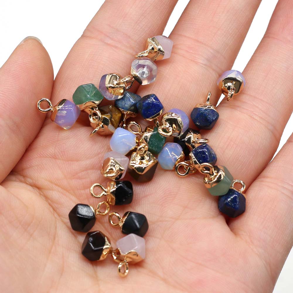 Peris Gems Lapiz Lazuli 2pc Opal Pendant Charms for DIY Jewelry Making SHEIN Amazon Temu