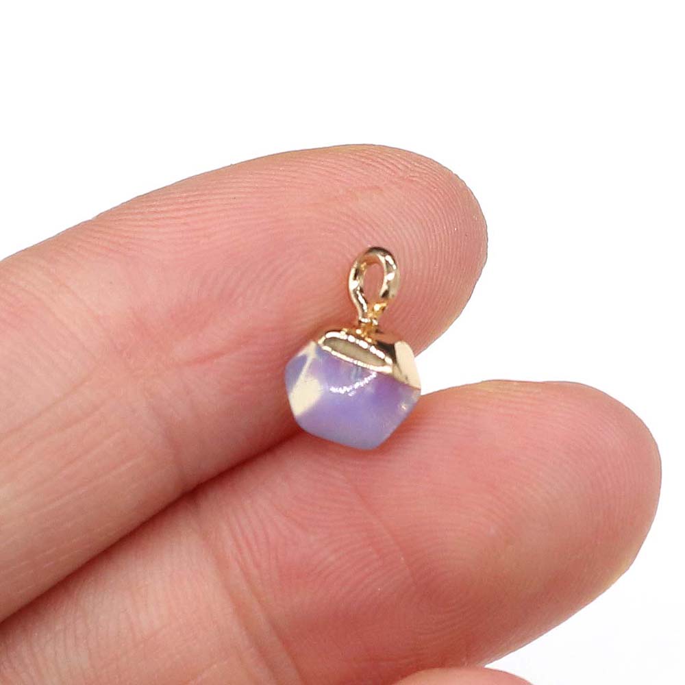 Peris Gems Lapiz Lazuli 2pc Opal Pendant Charms for DIY Jewelry Making SHEIN Amazon Temu