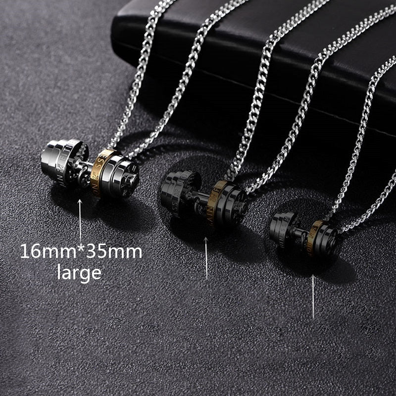 Peris Gems large gold / 50cm Barbell Dumbbell Necklace for Men | Stainless Steel Gym Jewelry Barbell Dumbbell Necklace for Men | Stainless Gym Jewelry SHEIN Amazon Temu