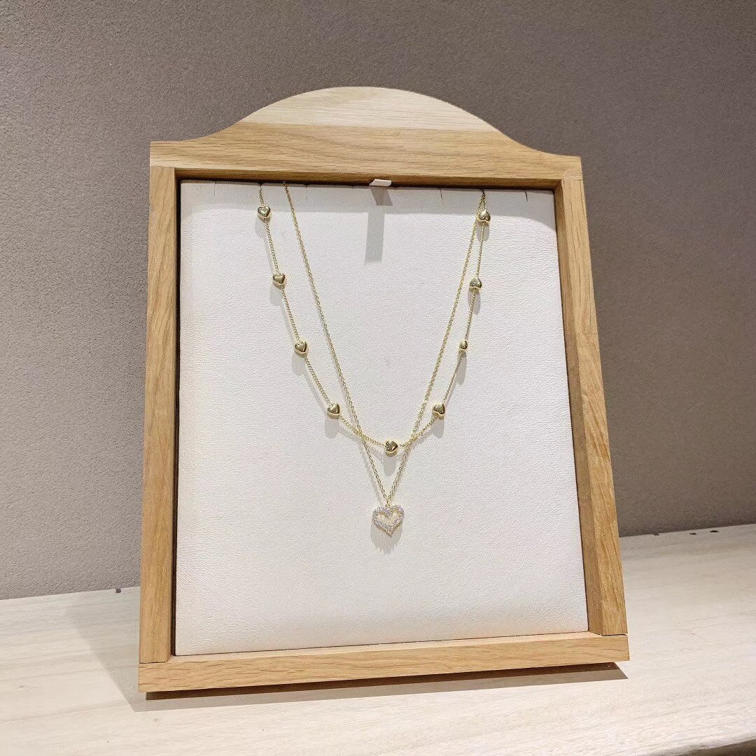 Peris Gems Layered Love Heart Gold 2pc Necklaces for Women SHEIN Amazon Temu