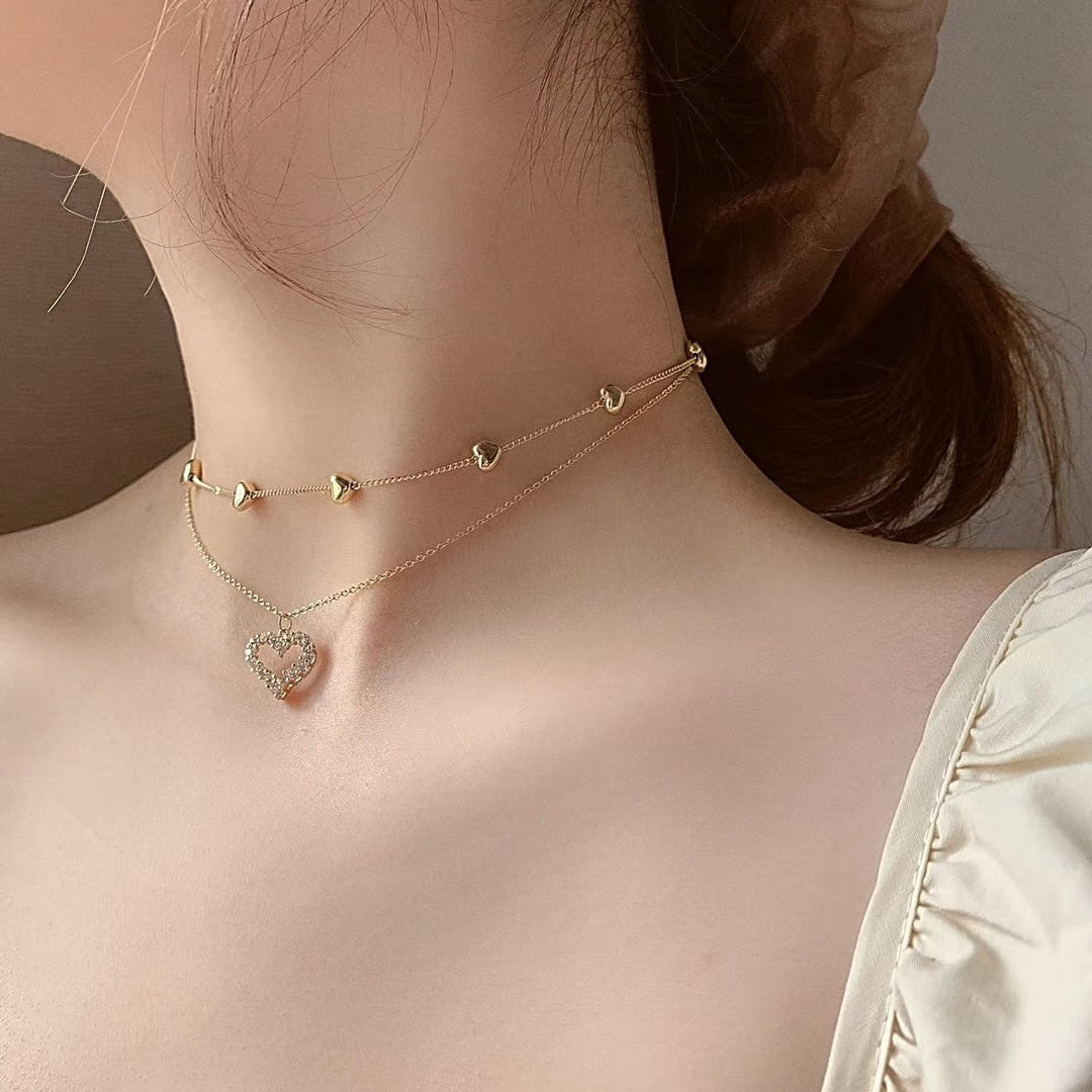 Peris Gems Layered Love Heart Gold 2pc Necklaces for Women SHEIN Amazon Temu