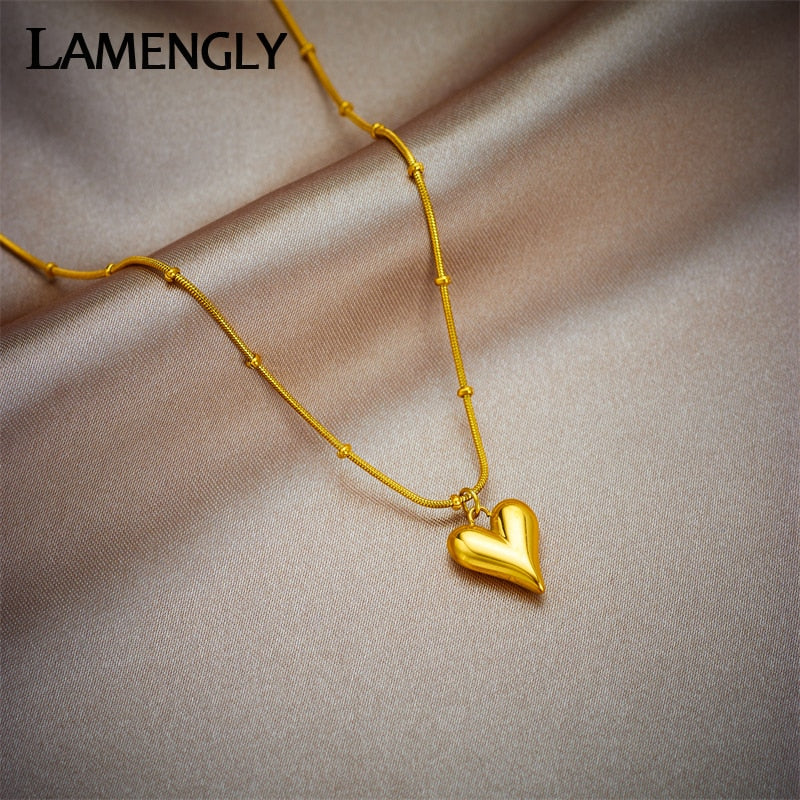 Peris Gems Layered Stainless Heart Padlock Necklaces for Women SHEIN Amazon Temu