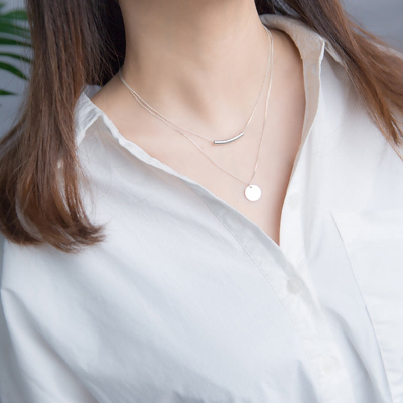 Peris Gems Layered Sterling Silver Coin Pendant Necklace for Women SHEIN Amazon Temu