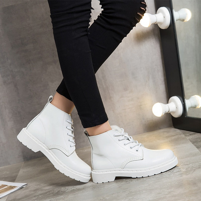 Peris Gems Leather Ankle Boots for Women | Round Toe Solid Leather Motorcycle Boots Leather Ankle Boots for Women | Round Toe Leather Boots SHEIN Amazon Temu
