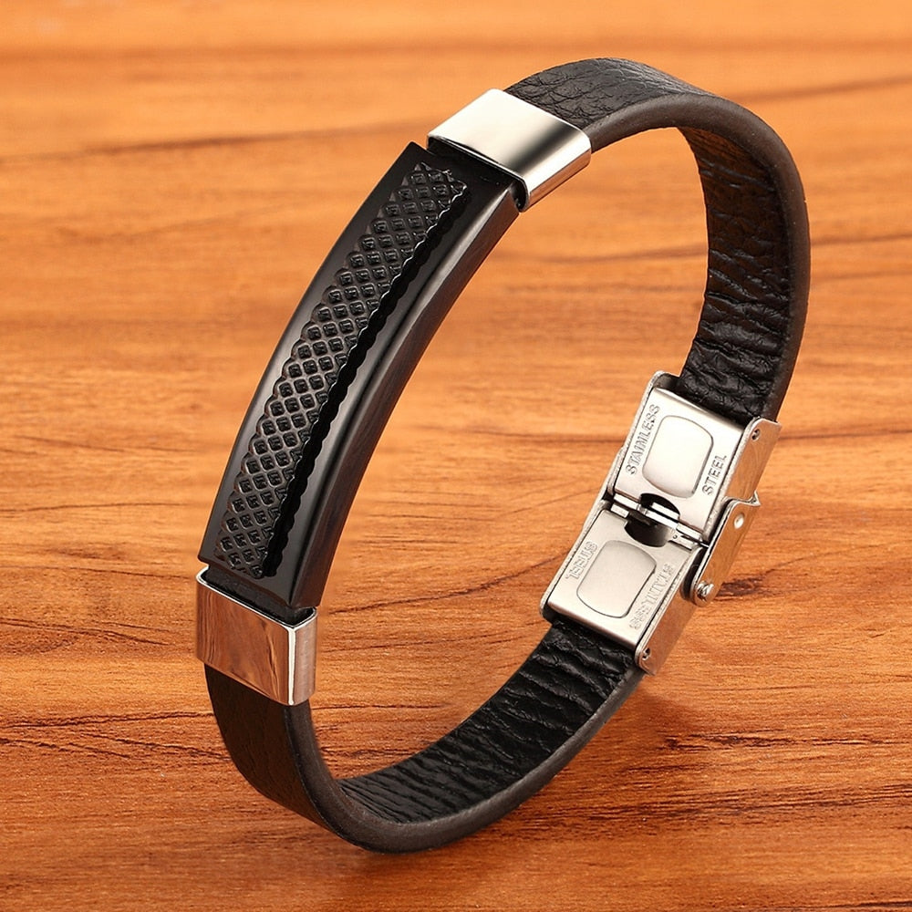 Peris Gems Leather Combination Stainless Bracelets for Men SHEIN Amazon Temu