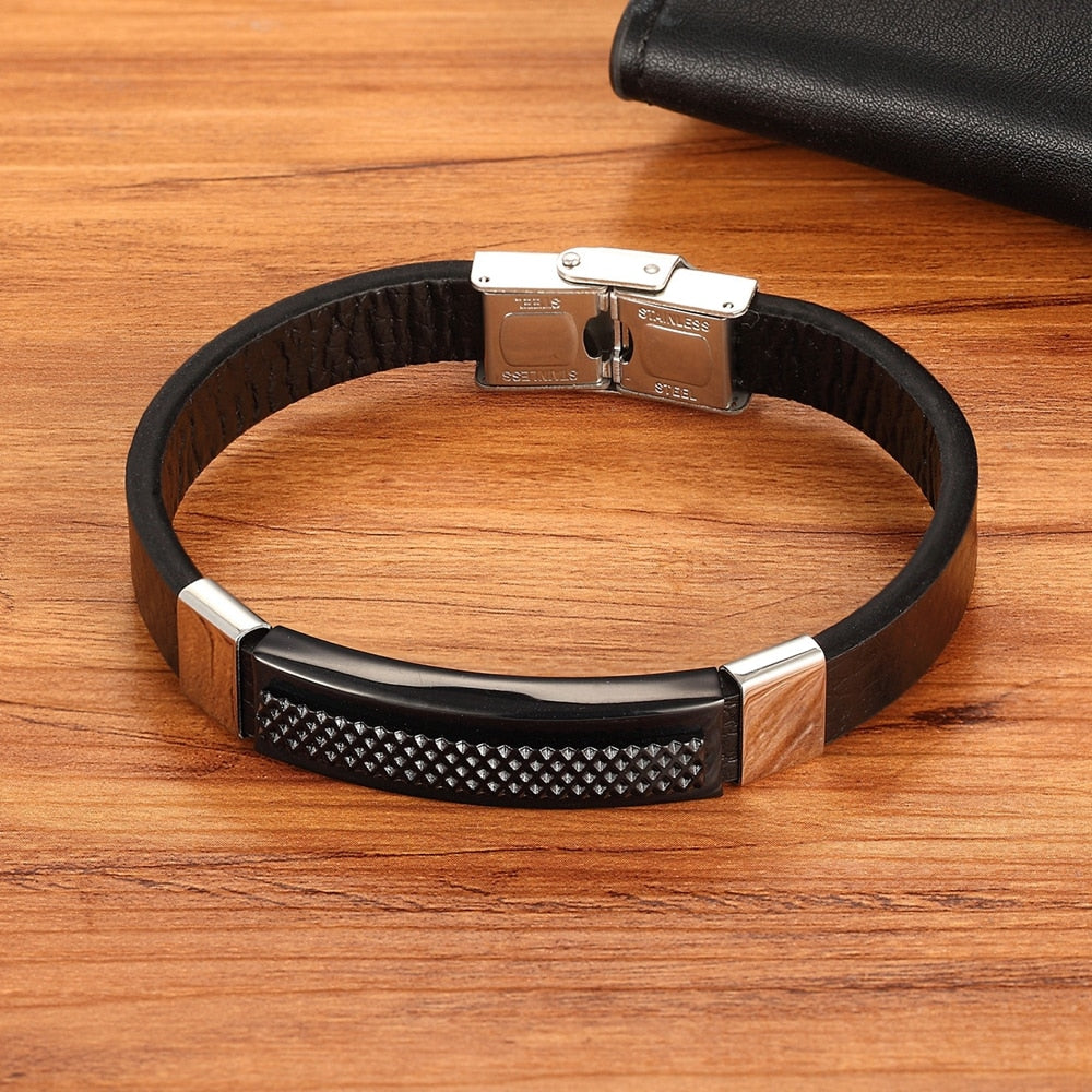 Peris Gems Leather Combination Stainless Bracelets for Men SHEIN Amazon Temu