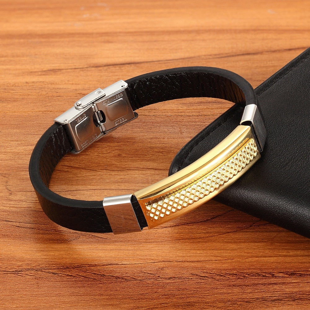 Peris Gems Leather Combination Stainless Bracelets for Men SHEIN Amazon Temu