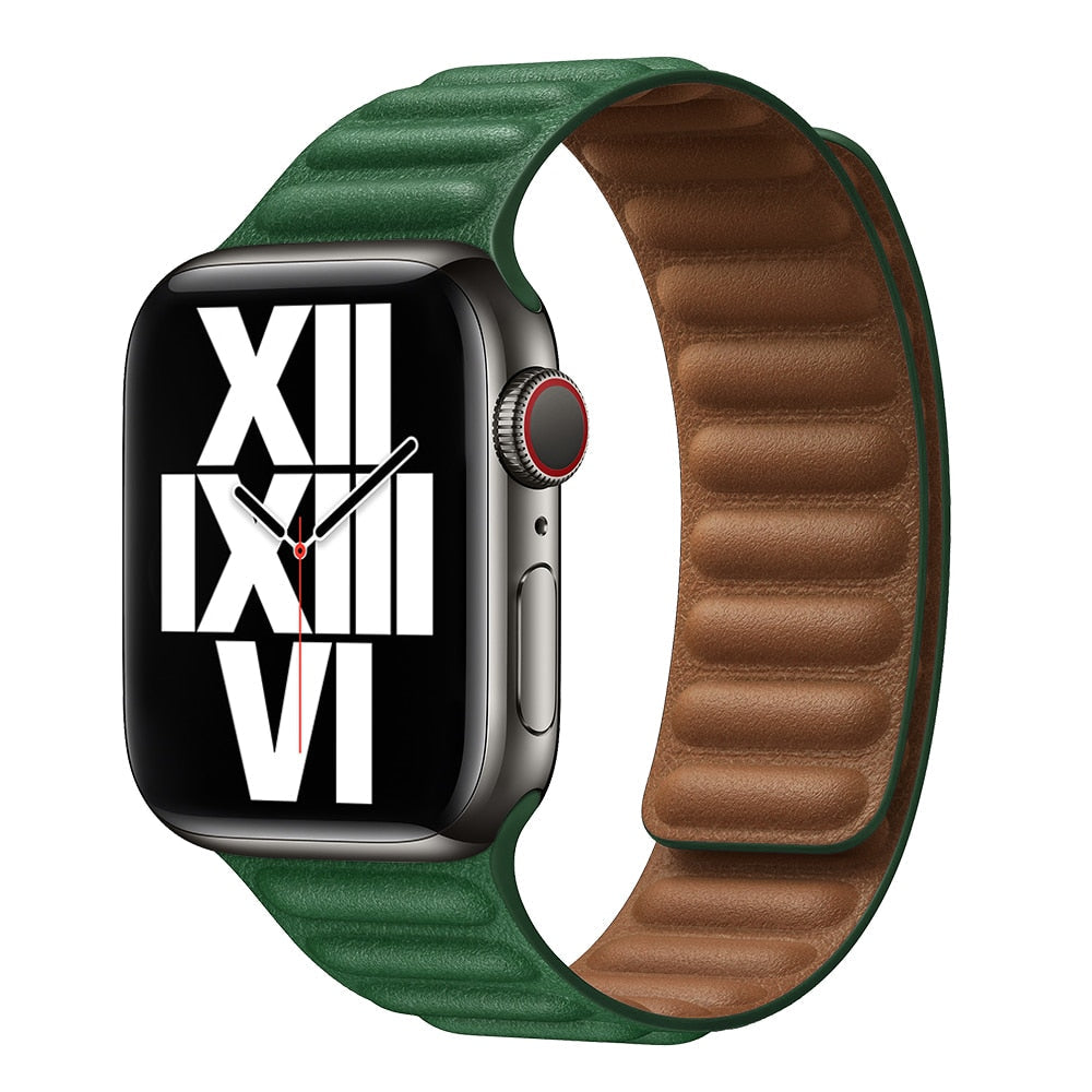 Peris Gems Leather Strap for Apple Watch | Magnetic Leather Watch Band for Series 8 7 6 5 SHEIN Amazon Temu