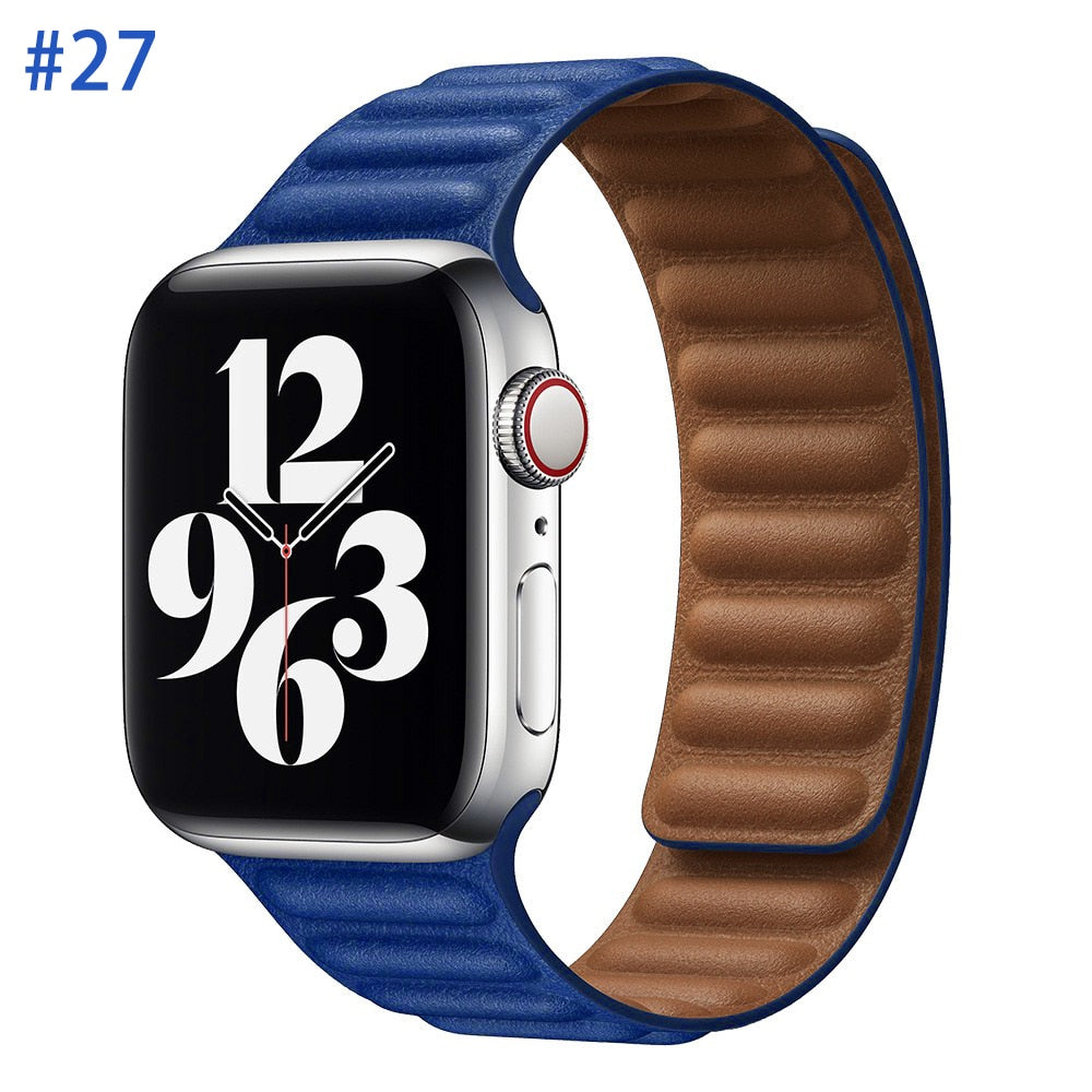 Peris Gems Leather Strap for Apple Watch | Magnetic Leather Watch Band for Series 8 7 6 5 SHEIN Amazon Temu