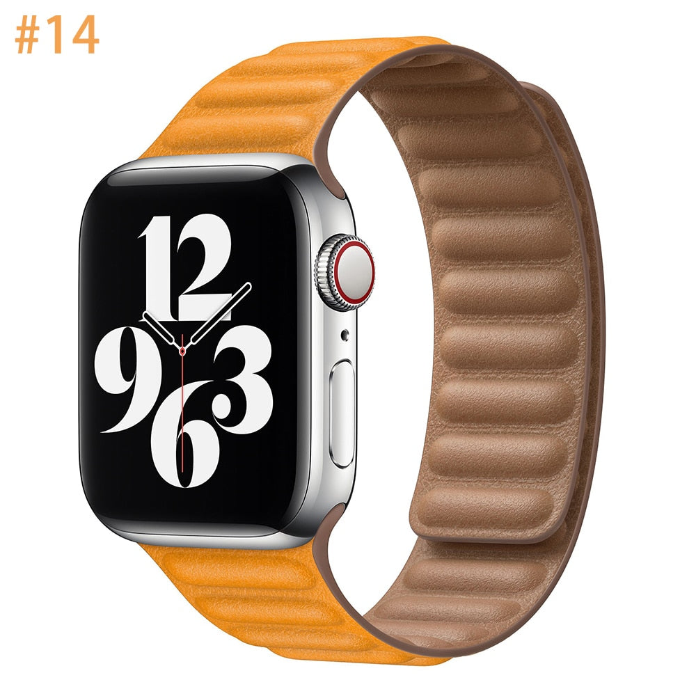 Peris Gems Leather Strap for Apple Watch | Magnetic Leather Watch Band for Series 8 7 6 5 SHEIN Amazon Temu
