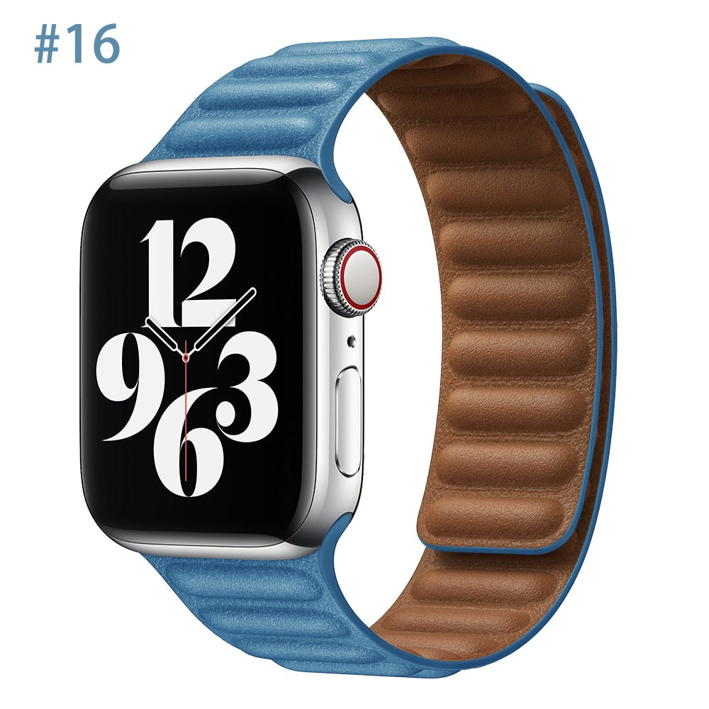Peris Gems Leather Strap for Apple Watch | Magnetic Leather Watch Band for Series 8 7 6 5 SHEIN Amazon Temu