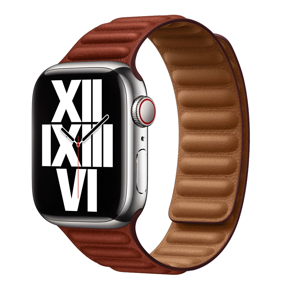 Peris Gems Leather Strap for Apple Watch | Magnetic Leather Watch Band for Series 8 7 6 5 SHEIN Amazon Temu