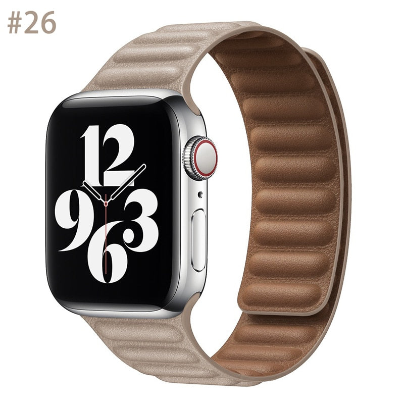 Peris Gems Leather Strap for Apple Watch | Magnetic Leather Watch Band for Series 8 7 6 5 SHEIN Amazon Temu