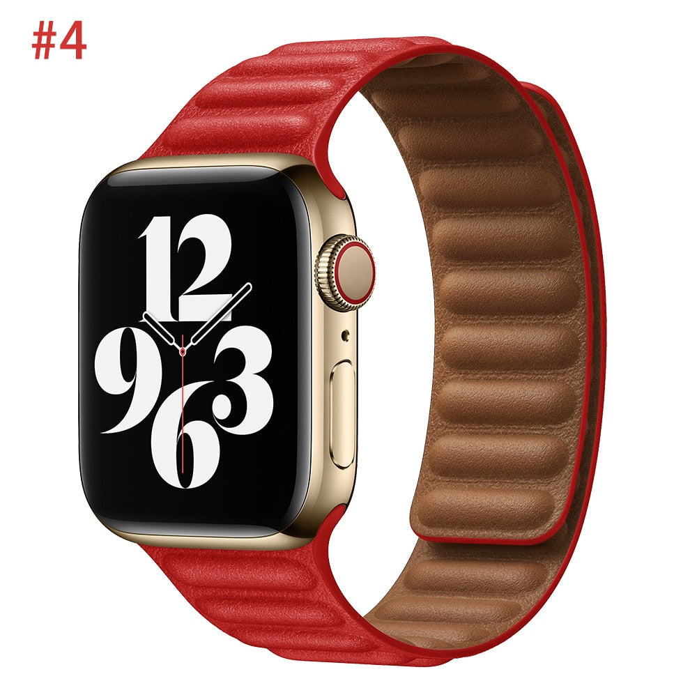 Peris Gems Leather Strap for Apple Watch | Magnetic Leather Watch Band for Series 8 7 6 5 SHEIN Amazon Temu
