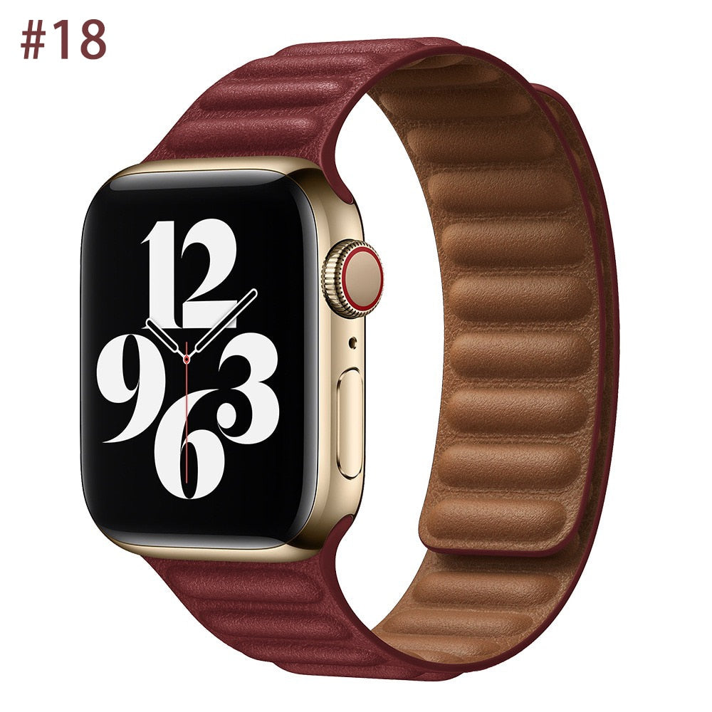 Peris Gems Leather Strap for Apple Watch | Magnetic Leather Watch Band for Series 8 7 6 5 SHEIN Amazon Temu