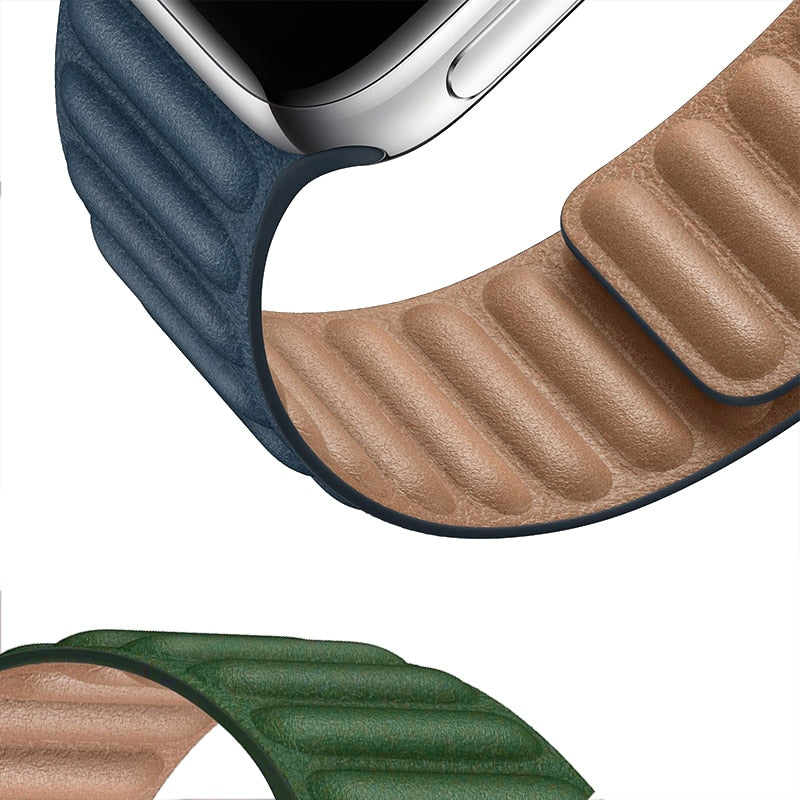 Peris Gems Leather Strap for Apple Watch | Magnetic Leather Watch Band for Series 8 7 6 5 SHEIN Amazon Temu