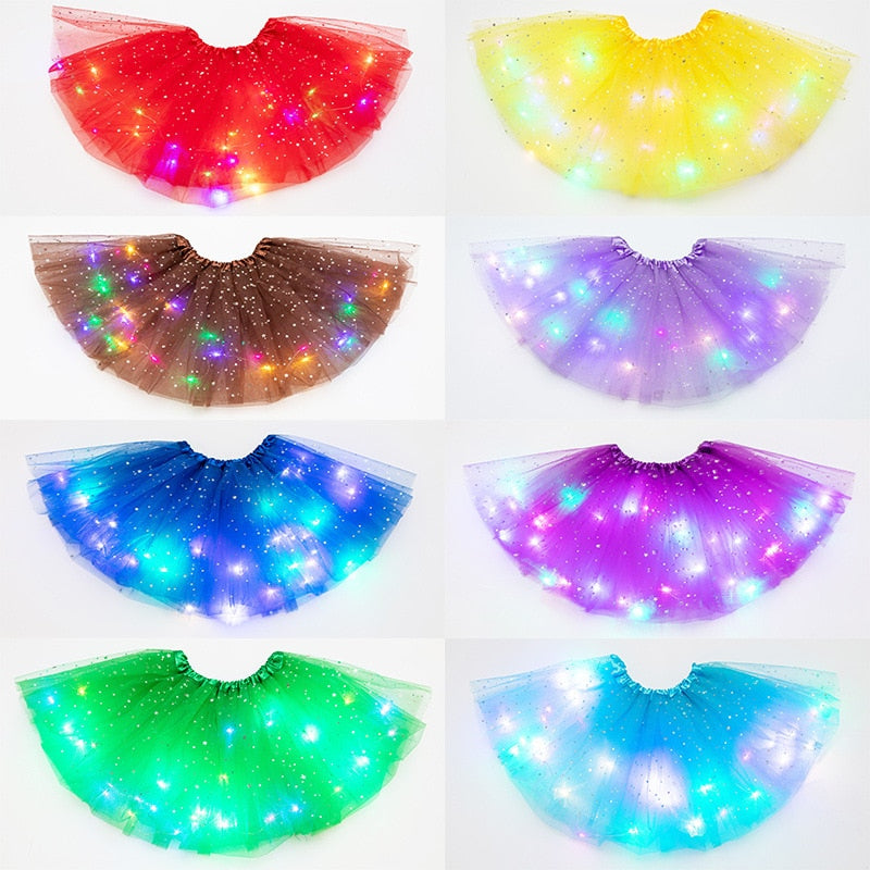 Peris Gems LED Glowing Kid Girls Princess Tutu Skirts | Children Dancing Miniskirt LED Glowing Kid Girls Princess Tutu Skirts Dancing Miniskirt SHEIN Amazon Temu