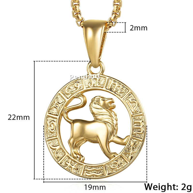 Peris Gems Leo / Pendant Only Gold Horoscope Animal Necklaces | Zodiac Pendant Necklace SHEIN Amazon Temu