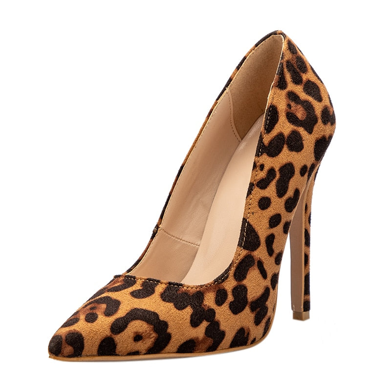 Peris Gems Leopard Print High Heel Shoes for Women | Flock Leopard 12cm Heels Leopard Print High Heel Shoes for Women | Flock Leopard SHEIN Amazon Temu