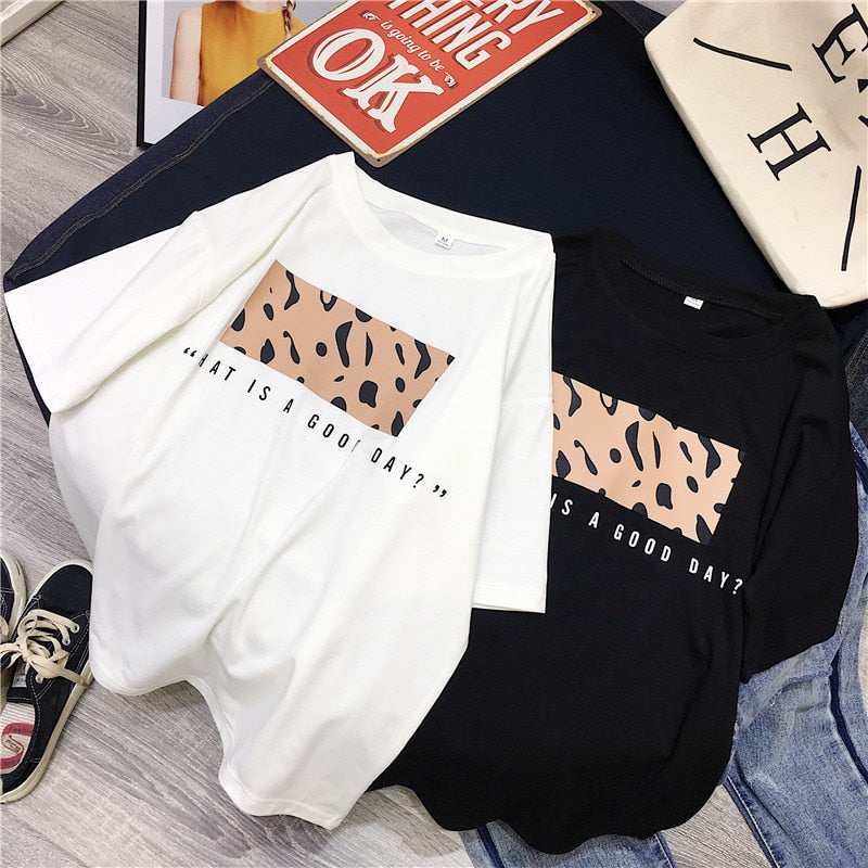 Peris Gems Leopard Print Short Sleeve T-Shirts for Women | O-Neck Shirts Leopard Print Short Sleeve T-Shirts for Women | O-Neck Shirt SHEIN Amazon Temu