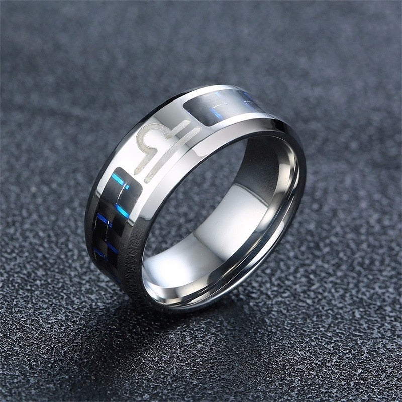 Peris Gems Libra / 7 Silver Twelve Constellations Zodiac Rings Unisex Stainless Steel Silver Twelve Constellations Zodiac Rings Stainless Steel SHEIN Amazon Temu