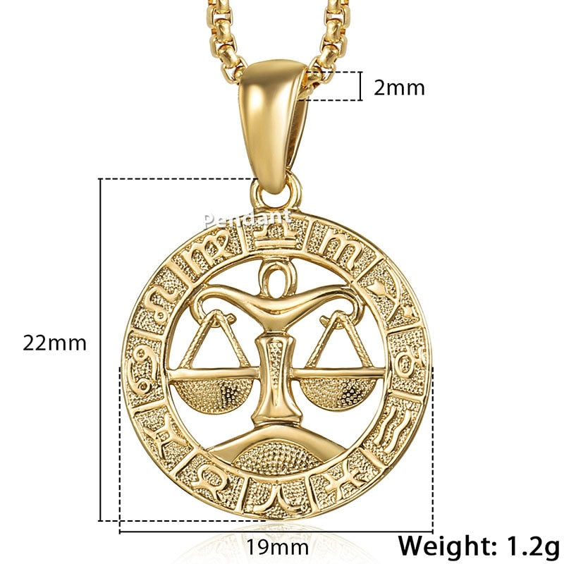 Peris Gems Libra / Pendant Only Gold Horoscope Animal Necklaces | Zodiac Pendant Necklace SHEIN Amazon Temu