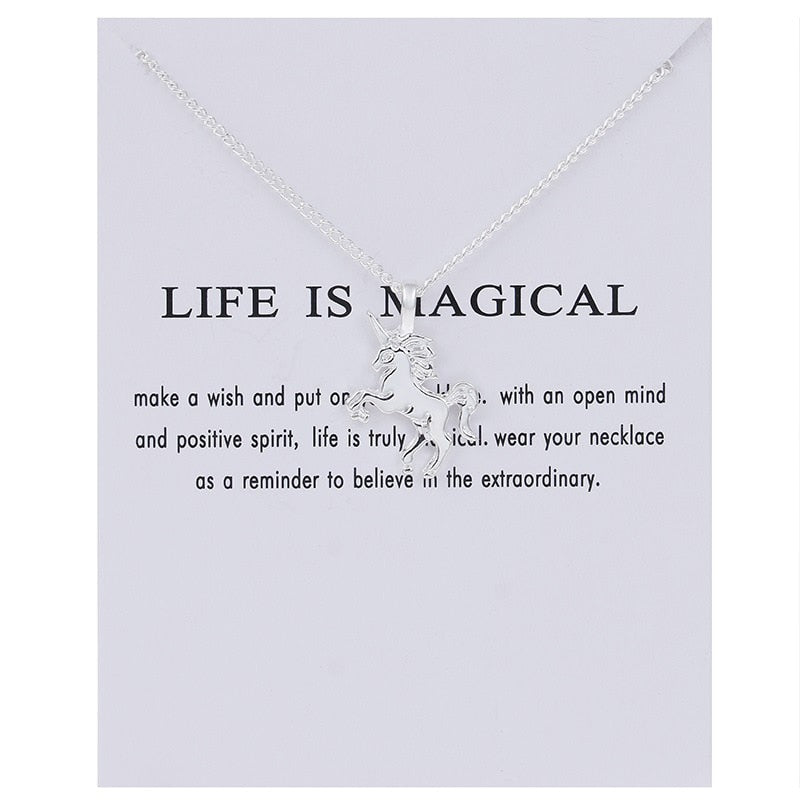 Peris Gems Life Is Magical 2 Good Luck Pendant Necklaces with Fortune Cards Unisex SHEIN Amazon Temu