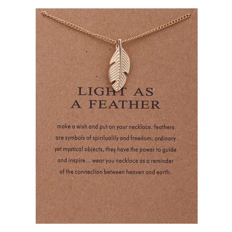 Peris Gems Light As A Feather Good Luck Pendant Necklaces with Fortune Cards Unisex SHEIN Amazon Temu