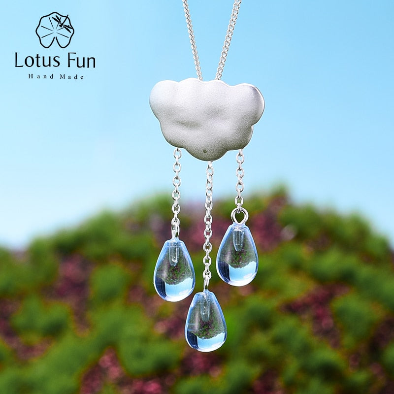 Peris Gems light blue Glass Raining Cloud Tassel Pendant without Necklace Unisex SHEIN Amazon Temu