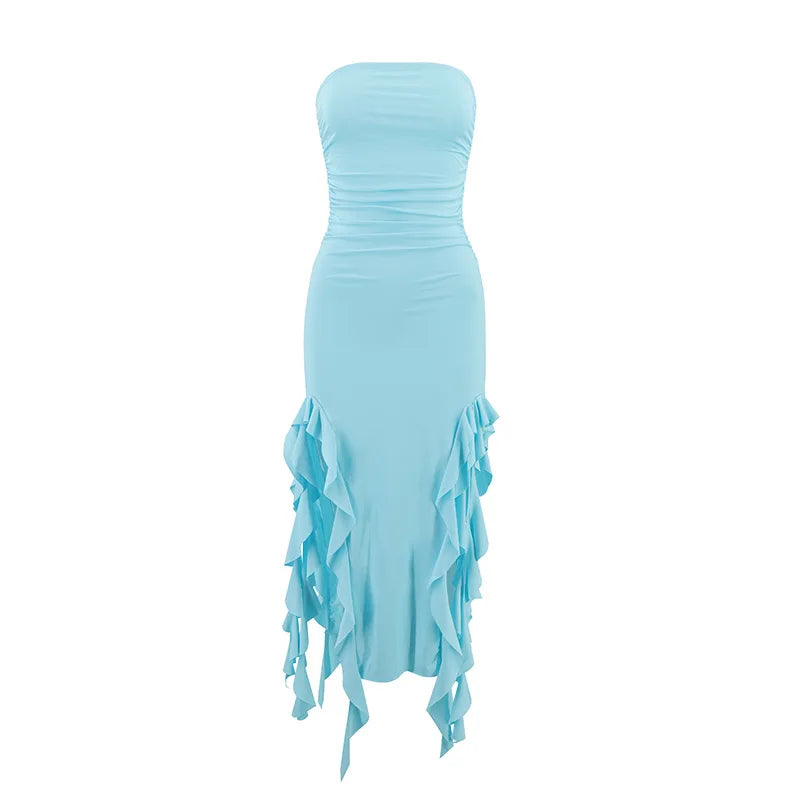 Peris Gems light blue / S COUTUDI Elegant Strapless Dress For Women Summer Trend Irregular Tassel Skinny Split Long Dress Party Clubwear 2024 Women Outfit COUTUDI Elegant Strapless Dress For Women Summer Trend Irregular Tassel Skinny Split Long Dress Party Clubwear 2024 Women Outfit SHEIN Amazon Temu
