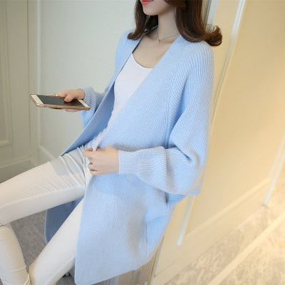 Peris Gems Light blue / S Long Knitted Cardigan for Women | Loose Bat Sleeve Cardigan Sweater Long Knitted Cardigan for Women | Loose Bat Sleeve Cardigan SHEIN Amazon Temu