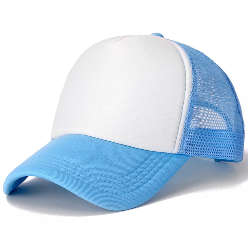 Peris Gems Light Blue White / 54cm-60cm Casual Plain Mesh Baseball Cap Unisex | Adjustable Snapback Hats Casual Plain Mesh Baseball Cap Unisex | Adjustable Hats SHEIN Amazon Temu