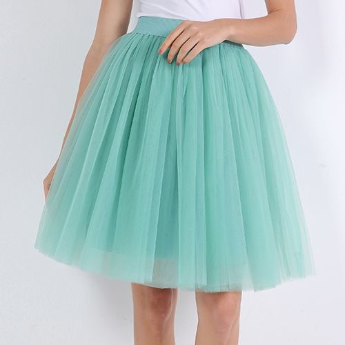 Peris Gems light green / One Size Pleated 5-Layer Tulle Skirt for Women | Fairy Midi Skirts SHEIN Amazon Temu