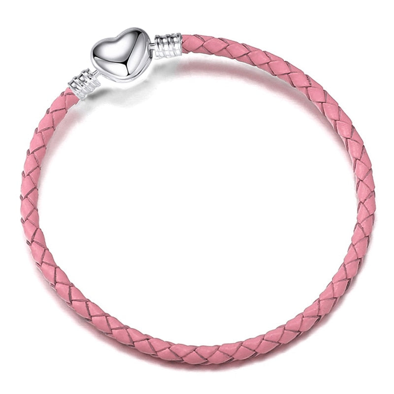 Peris Gems Light Pink Heart / 16cm Silver Chain Charm Bracelets | Silver Love Bracelet SHEIN Amazon Temu